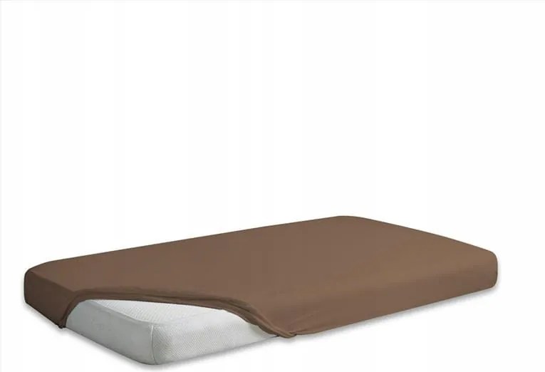 Jersey gumis lepedő 150/160x190/200 Premium Barna