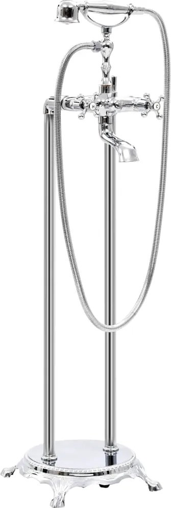 vidaXL ezüstszínű szabadon álló acél kádtöltő csaptelep 99,5 cm