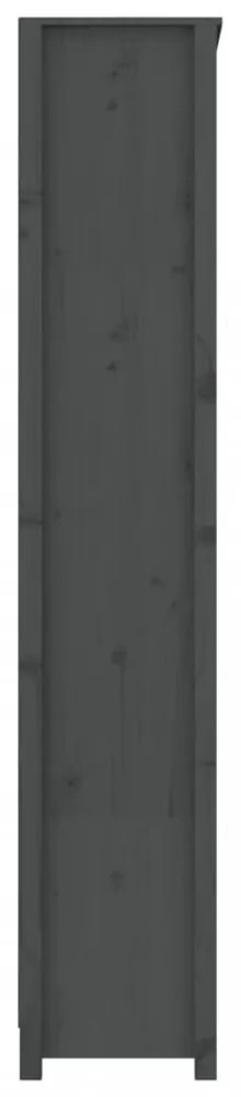 szürke tömör fenyőfa könyvszekrény 80x35x183 cm