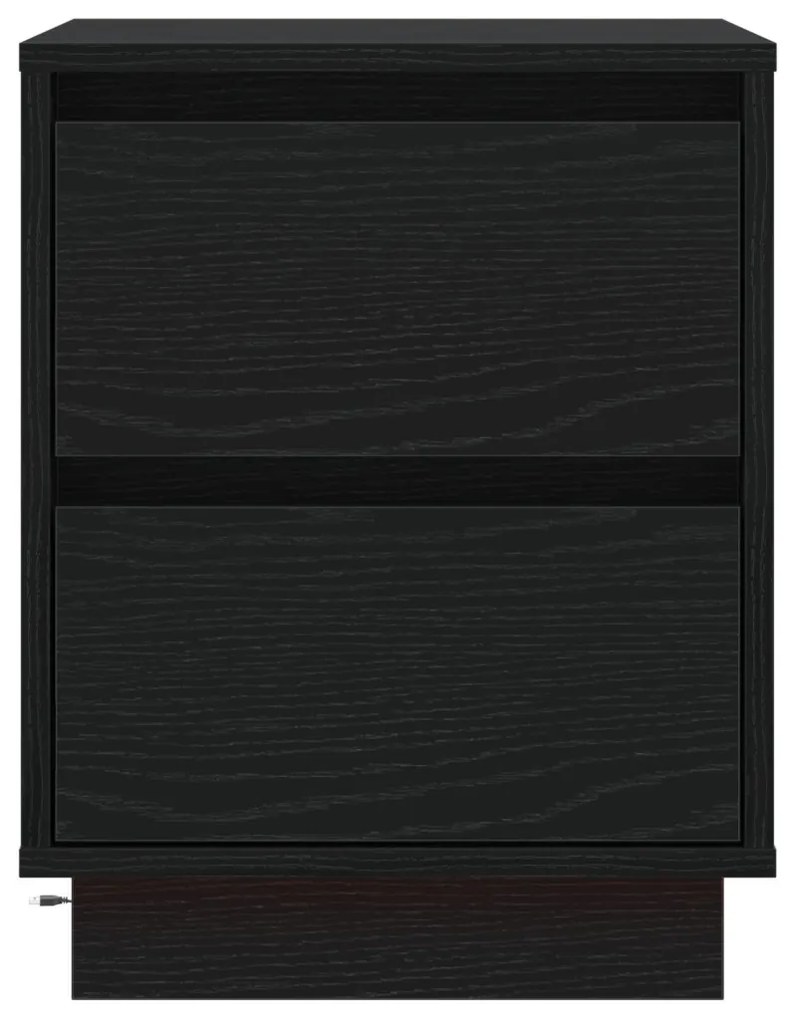 Éjjeli Szekrények LED Világítással 2 db Fekete 39x34.5x50 cm