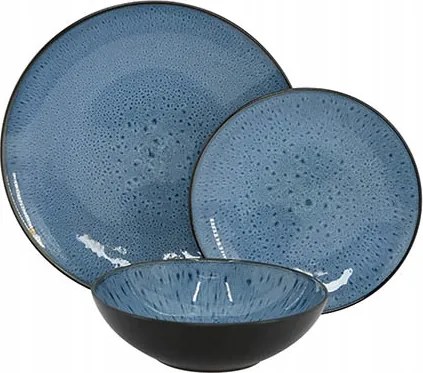 6 személyes étkezőgarnitúra Blue 18 el Étkészlet mosogatógép tányér szett