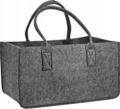 Filc fatároló kosár kandallóhoz, 50 literes, 50x33x27 cm