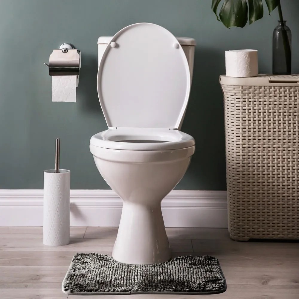 Sötétszürke fürdőszobai kilépő szett 2 db-os WC-hez 80x50 cm Bati – Restilo