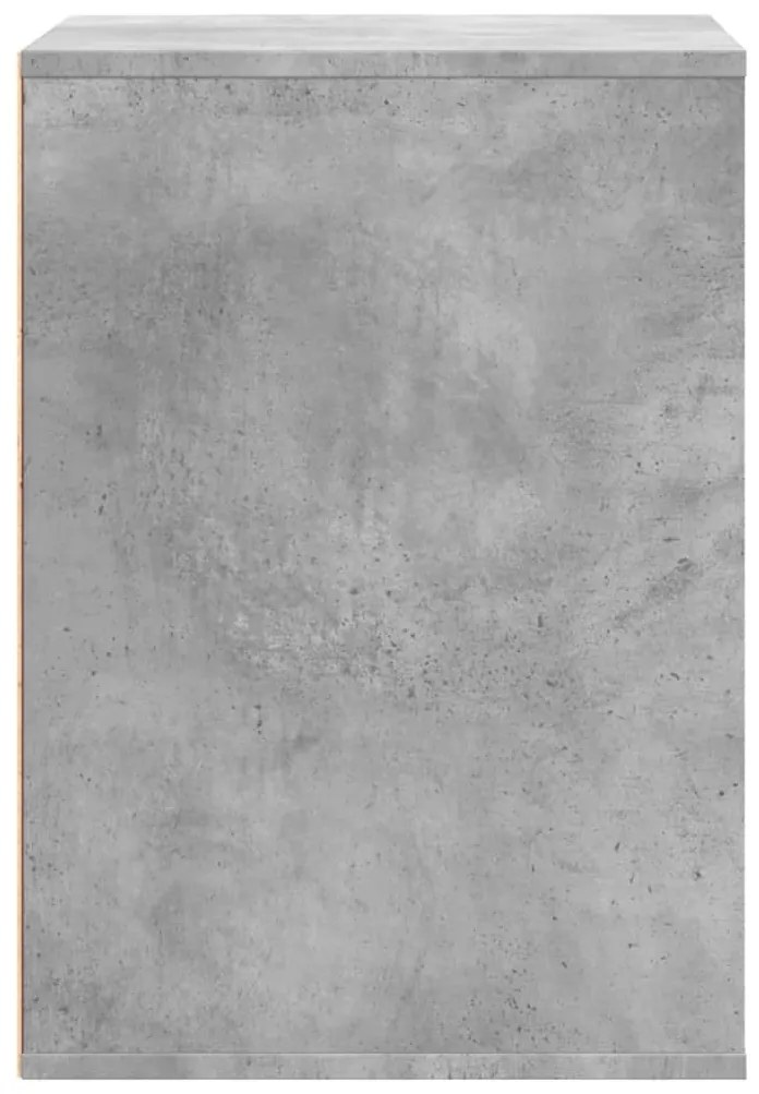 betonszürke szerelt fa fiókos sarokszekrény 60 x 41 x 58 cm