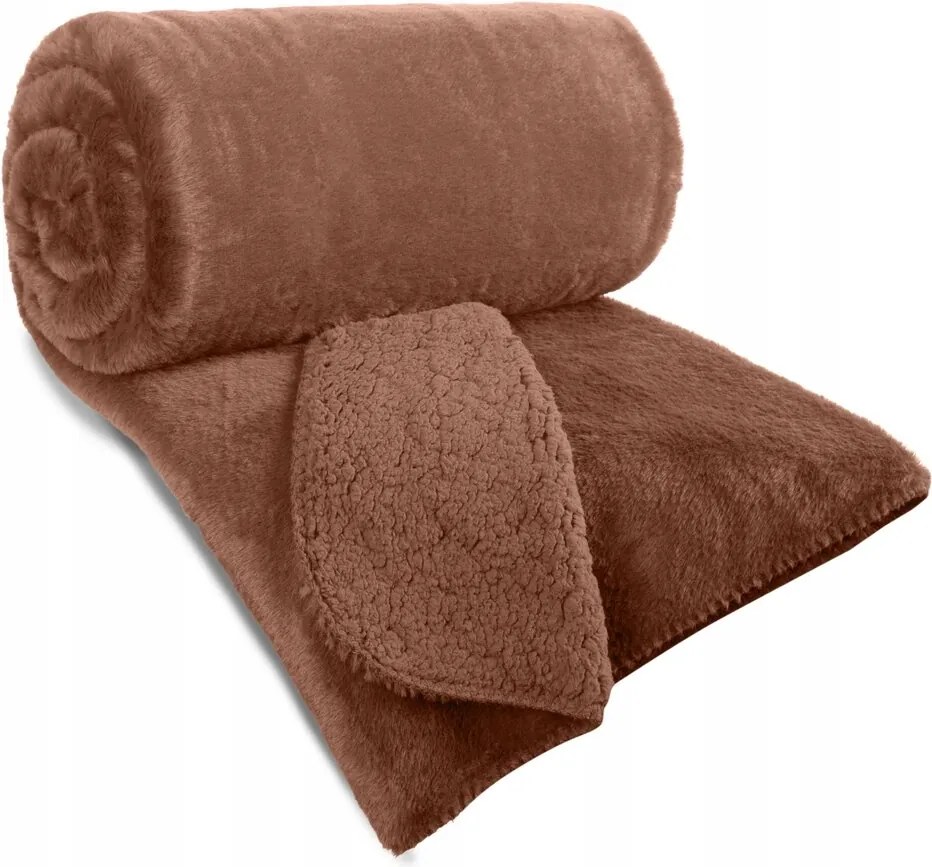 Dekoratív ágytakaró Nina 170x210 mocha szőrme és bolyhos