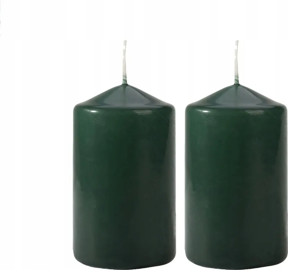 Álló gyertyák Livarno 2 db zöld 7,8x14 cm 55h dekoratív otthonra