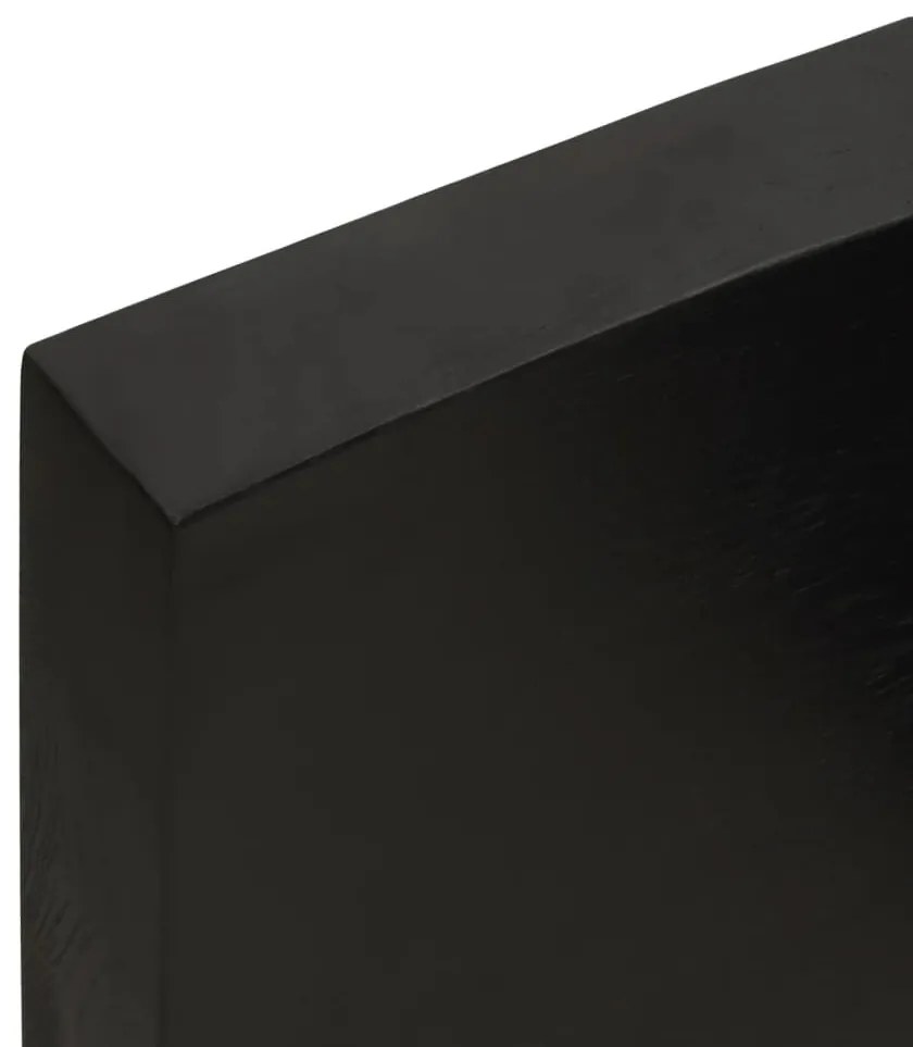 sötétbarna kezelt tömör tölgyfa fali polc 60x10x6 cm