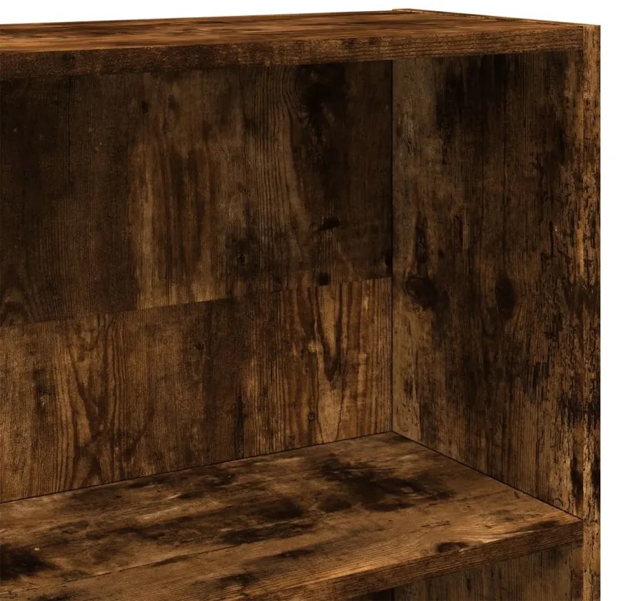 füstös tölgy színű szerelt fa könyvszekrény 80 x 24 x 176 cm