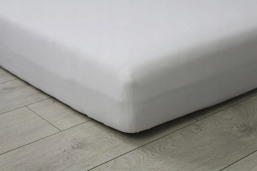 Jersey Prémium gumis lepedő vastag Fehér 220x200 lengyel erős