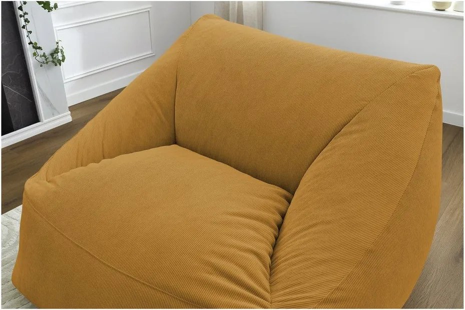 Sárga kordbársony babzsákfotel Lilibet – Bobochic Paris