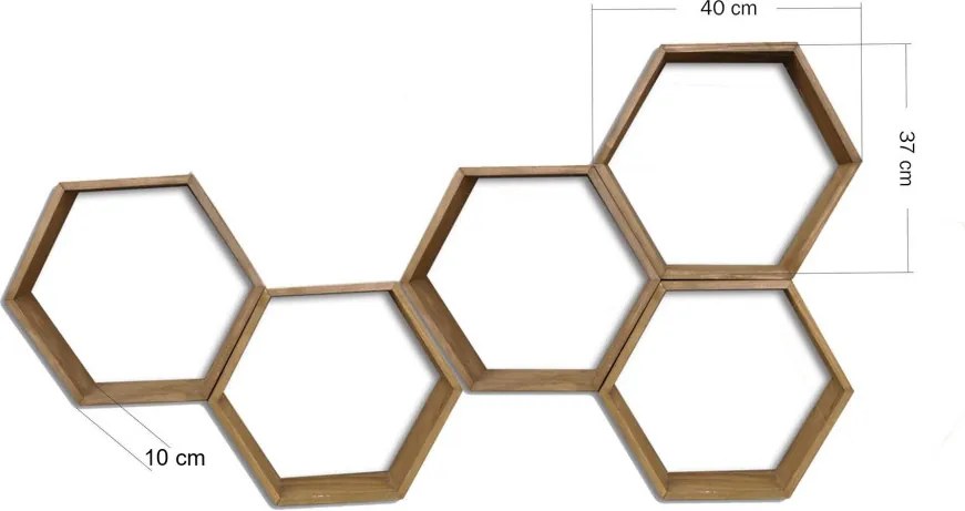 Fali polc, 40 cm – Hex002
