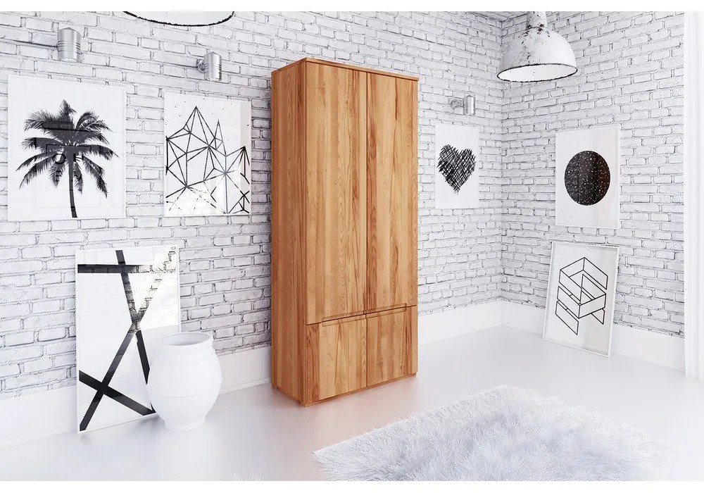 Bükkfa ruhásszekrény 90x206 cm Vento 2 - The Beds