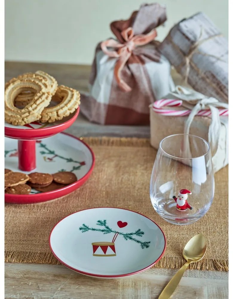 Krémszínű agyagkerámia desszertes tányér készlet karácsonyi mintával, 2 db-os, ø 16 cm Yule – Bloomingville