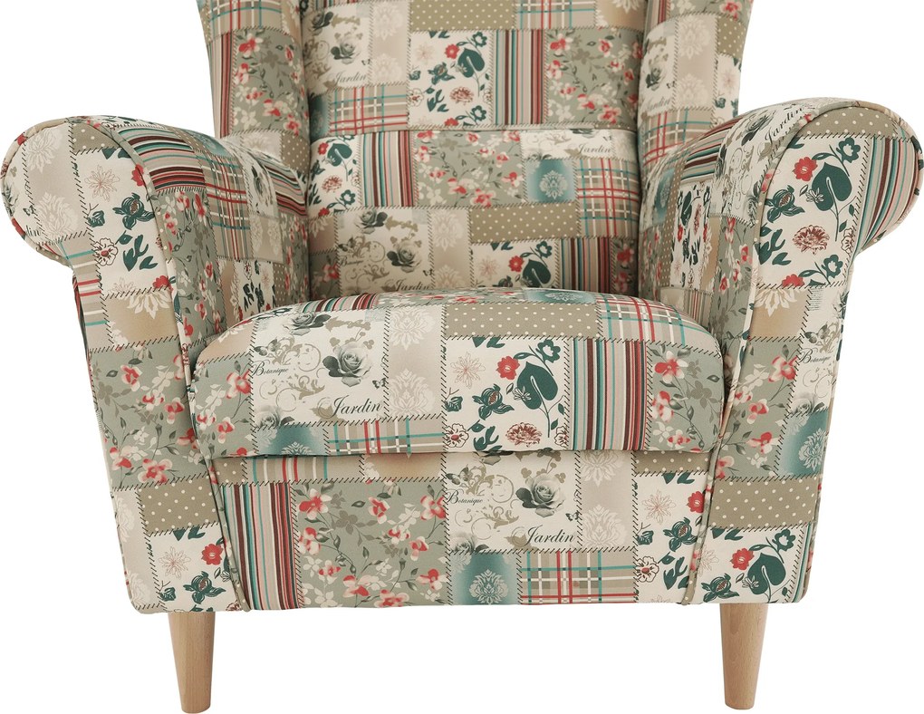 Füles fotel, szövet patchwork viorica 1, CHARLOT