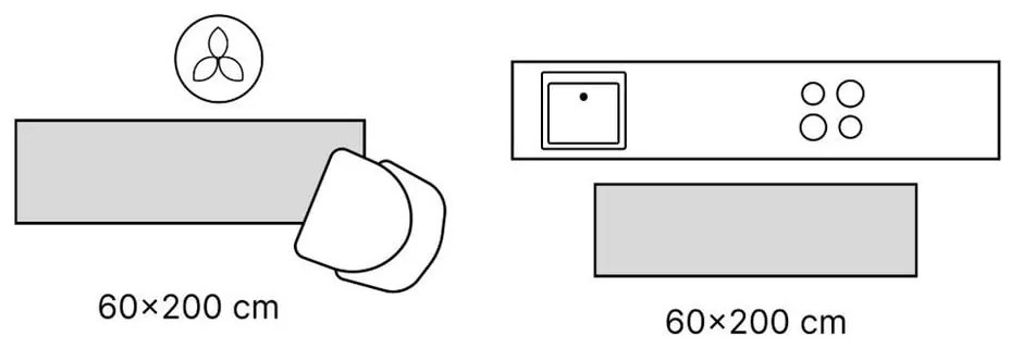 Anu kék gyapjú futószőnyeg, 60 x 200 cm - Flair Rugs