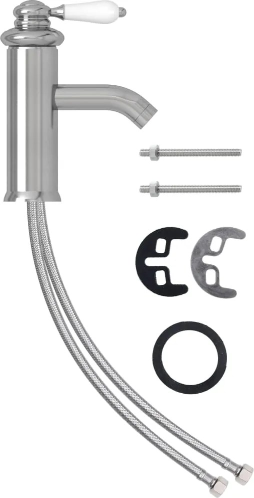vidaXL ezüst fürdőszobai mosdócsaptelep 130 x 180 mm