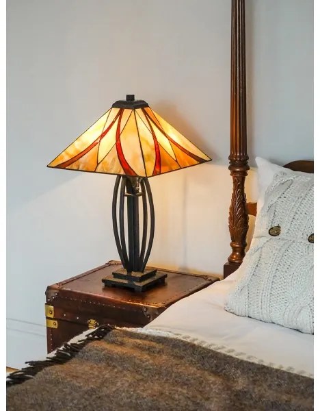 Elstead QZ-ASHEVILLE-TL - Tiffany ASHEVILLE asztali lámpa 2xE27/60W/230V
