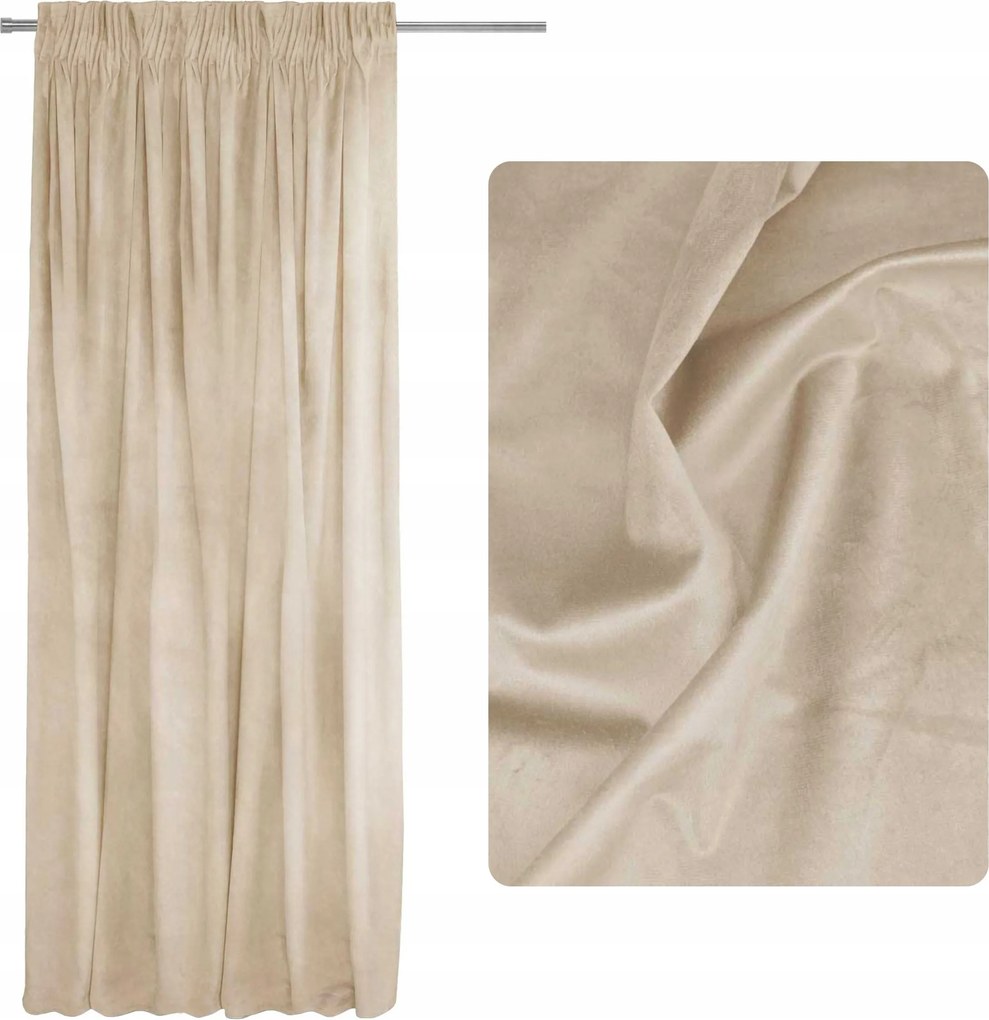 Velúr sötétítő függöny nappaliba 140x250 Bézs Pacific