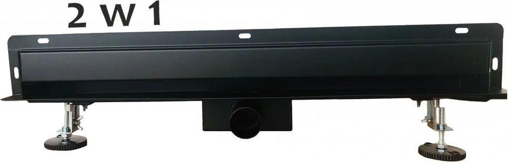 Lineáris fali lefolyó Fekete 80 cm 2in1 Zuhanyszifon csempe szerelés