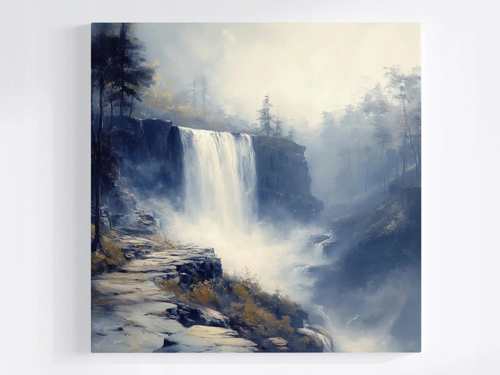 Vászonkép Canvas Tájkép Hegyek Sziklák Vízesés Folyó Út Ösvény 80x80