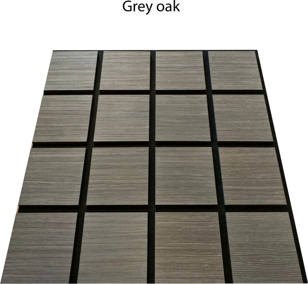 Freja Fa kockás akusztikus falipanel 60x60x1,8cm - Szürke tölgy - Szürke tölgy