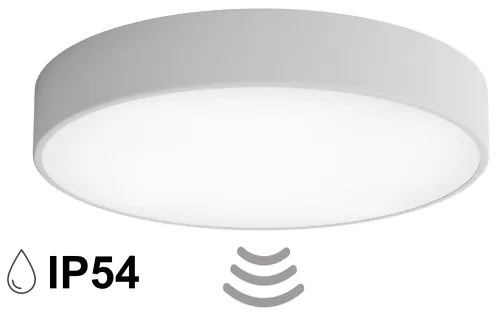 CLEO fürdőszobai mennyezeti lámpa érzékelővel, 4×E27/24W/230V, átmérő 50 cm, IP54, szürke