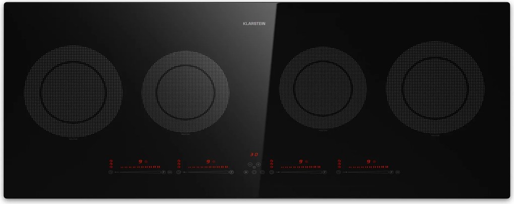 Klarstein Masterzone Slim Round, indukciós főzőlap, max. 7200 W, beépített, 4 zóna