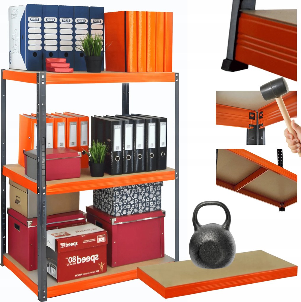 Helios fém tároló állvány 90x110x40cm 3Px175kg