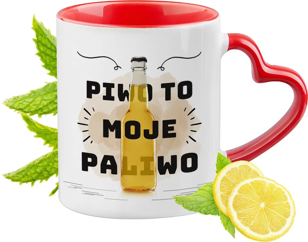 Vicces Piros Bögre Szív Alakú Füllel Ajándék