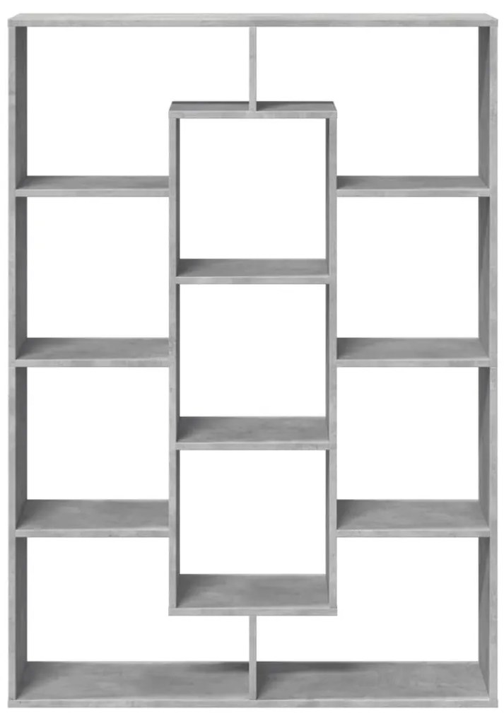 betonszürke szerelt fa könyvszekrény 102 x 29 x 143 cm