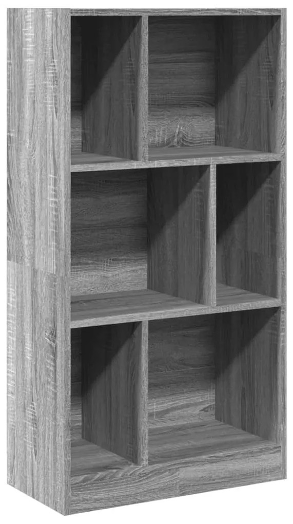 szürke sonoma színű szerelt fa könyvespolc 57 x 28,5 x 107,5 cm