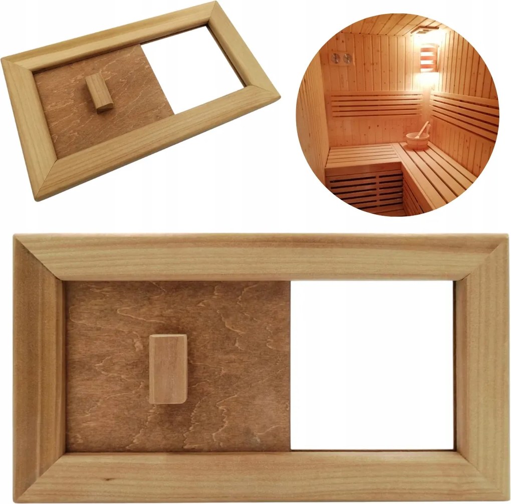 Szellőző tolózár Szauna Fa Termo Osika Porjun Fa 280x140mm