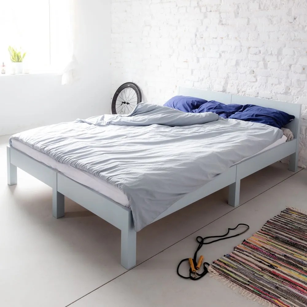 Fehér bükkfa franciaágy ágyráccsal 140x200 cm Dabi – Ragaba