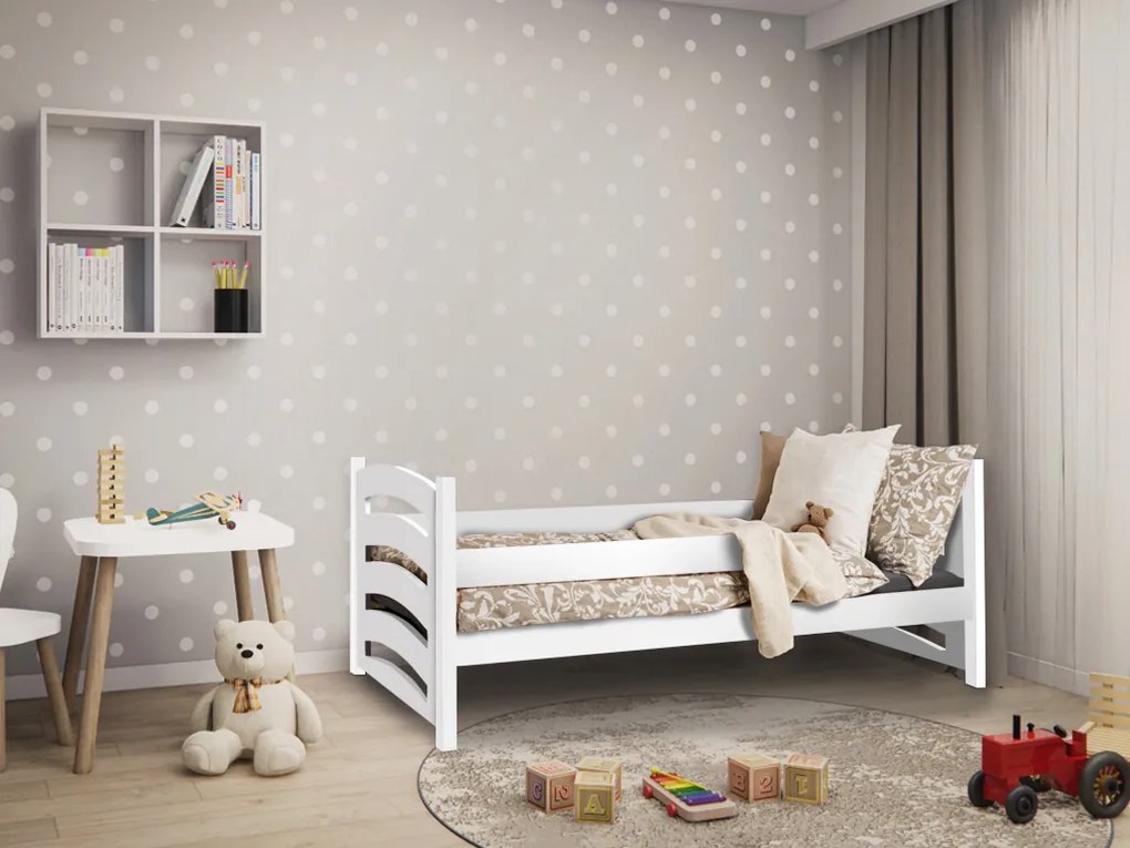 Gyermekágy MELA 80 x 160 cm, fehér Ágyrács: Lamellás ágyrács, Matrac: EASYSOFT 10 cm matrac