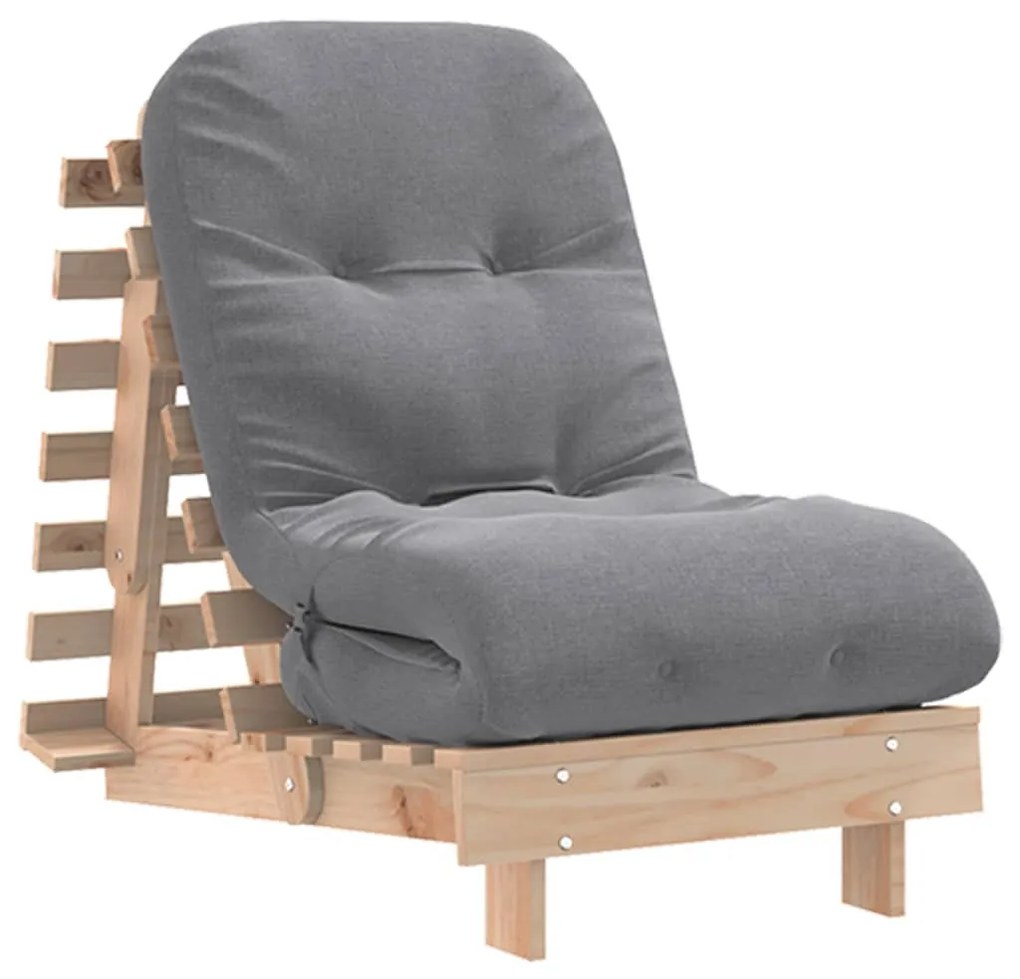 tömör fenyőfa futon kanapéágy matraccal 60 x 206 x 11 cm