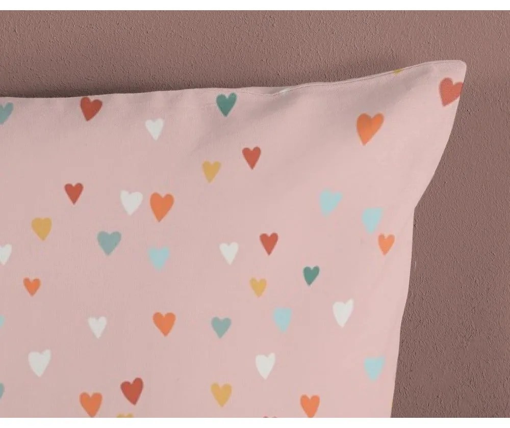 Rózsaszín-bézs pamut gyerek ágyneműhuzat babaágyhoz 100x135 cm Louie – Good Morning