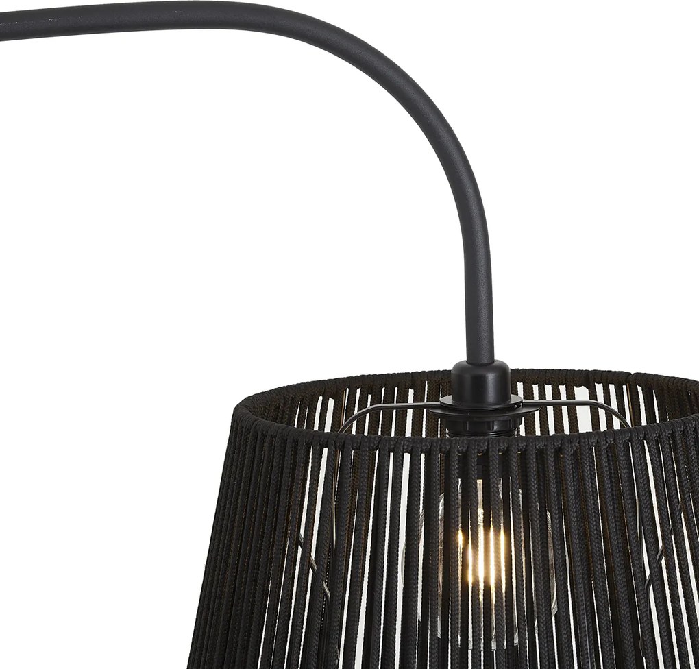 Japandi kültéri állólámpa fekete kötélárnyékolóval IP44 - Arc Jayla