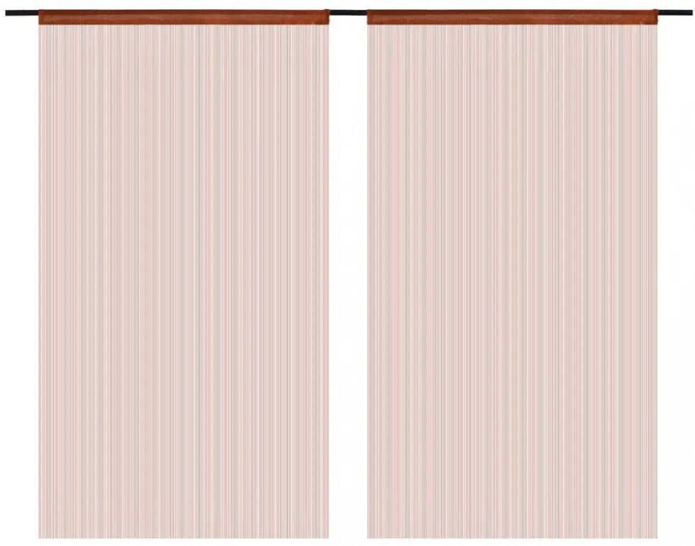 2 db barna zsinórfüggöny 140 x 250 cm