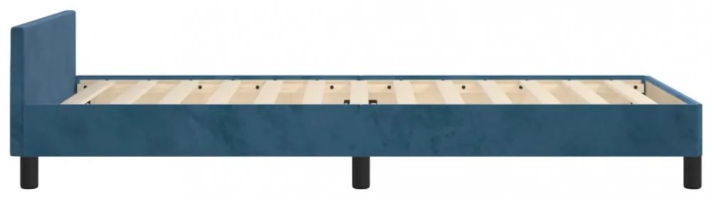 sötétkék bársony ágykeret matrac nélkül 80 x 200 cm