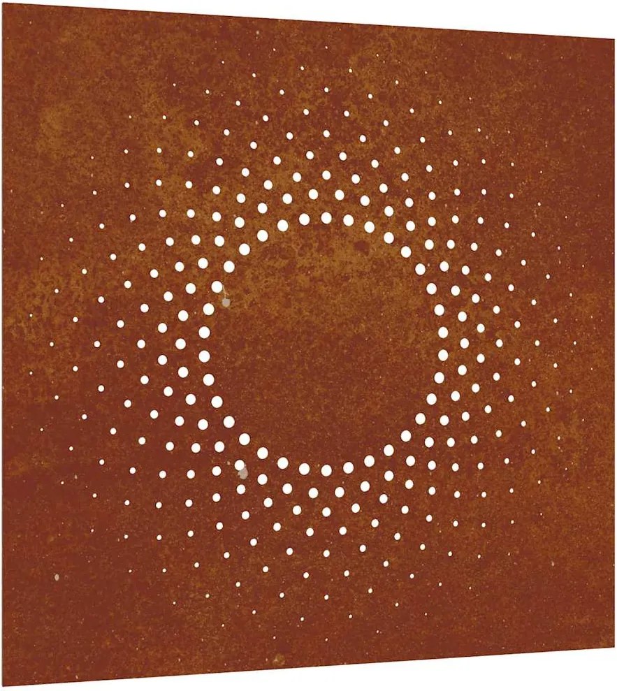 vidaXL napmintás corten acél kerti faldísz 55 x 55 cm