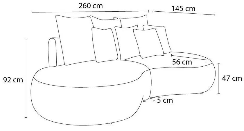 Sötétkék buklé szövet kanapé 260 cm Saint-Germain – Bobochic Paris