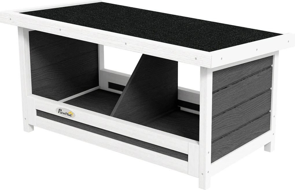 PawHut Tyúkfészek Tyúkok számára - Lucfenyőből készült Tyúkkaliba, Tojástartó Baromfi számára Időjárásálló AszfaltTetővel, 66 x 37 x 34 cm, Szürke | A