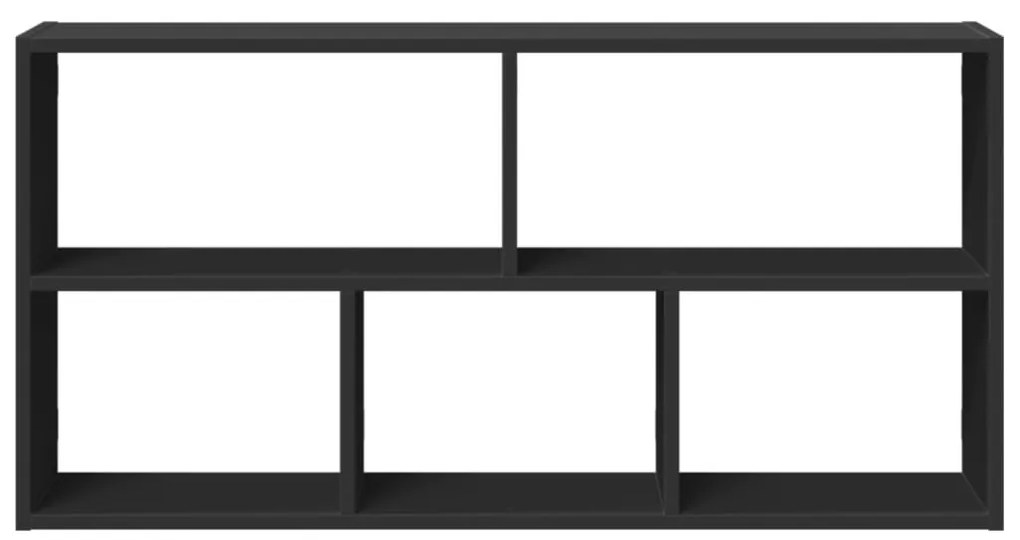 fekete szerelt fa fali polc 100 x 25 x 50 cm