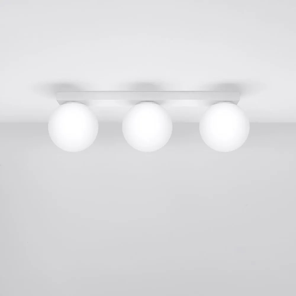 Fehér mennyezeti lámpa üveg búrával ø 12 cm Umerta – Sollux