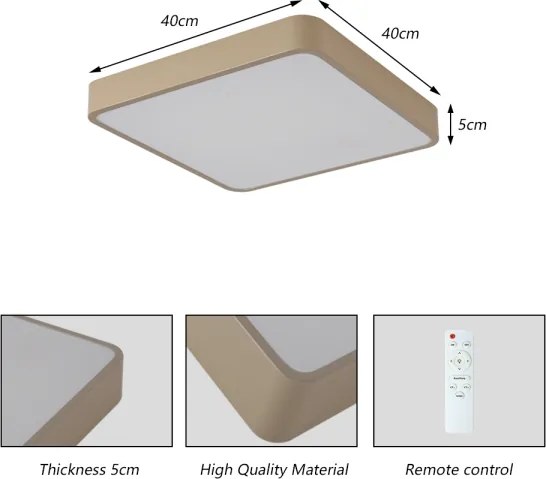 Brilagi-LED dimmelhető mennyezeti lámpatest POOL LED/36W/230V 3000-6000K 40x40 cm bézs+távirányítóval