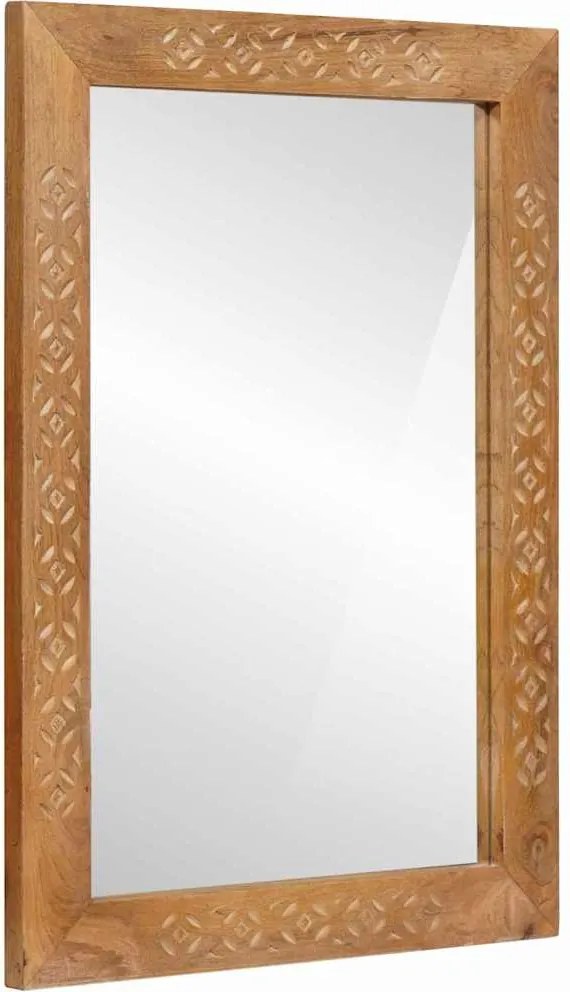 vidaXL Fürdőszobai tükör tükörrel Világos Barna 70 x 50 x 2,5 cm