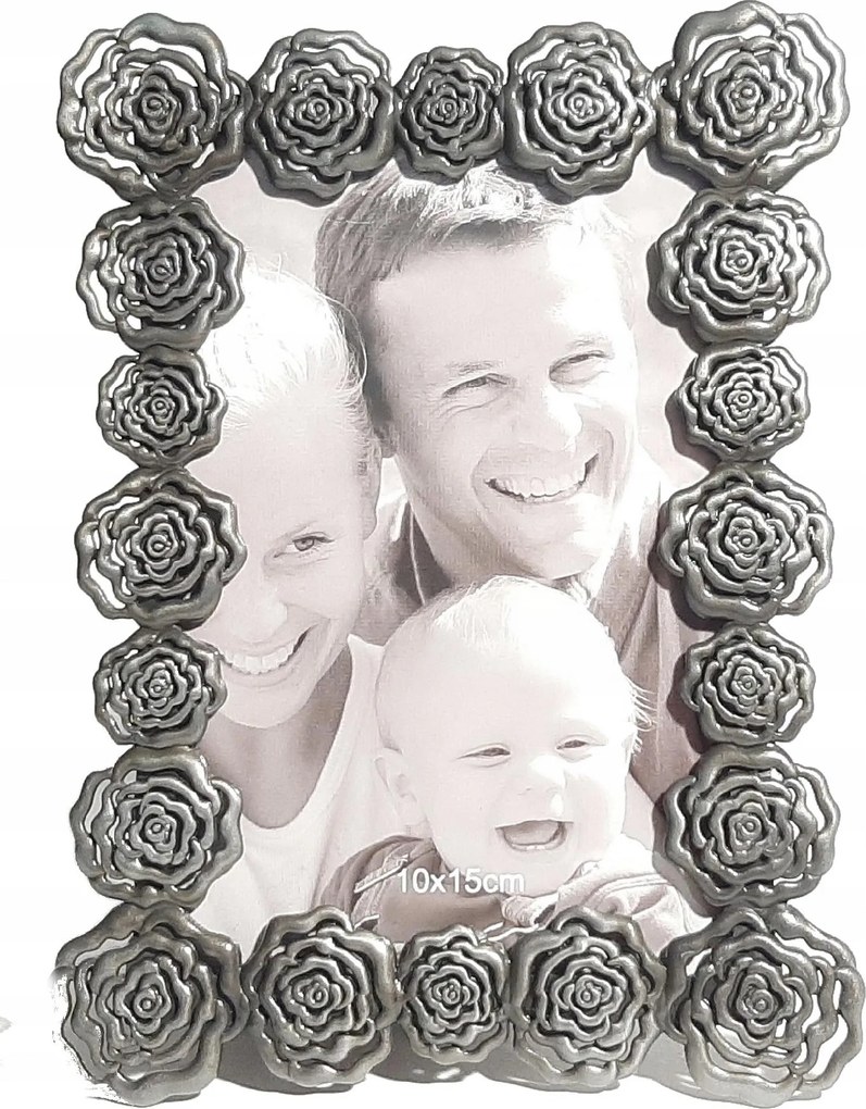 Fém képkeret 10x15 régi ezüst stílusos esküvői ajándék