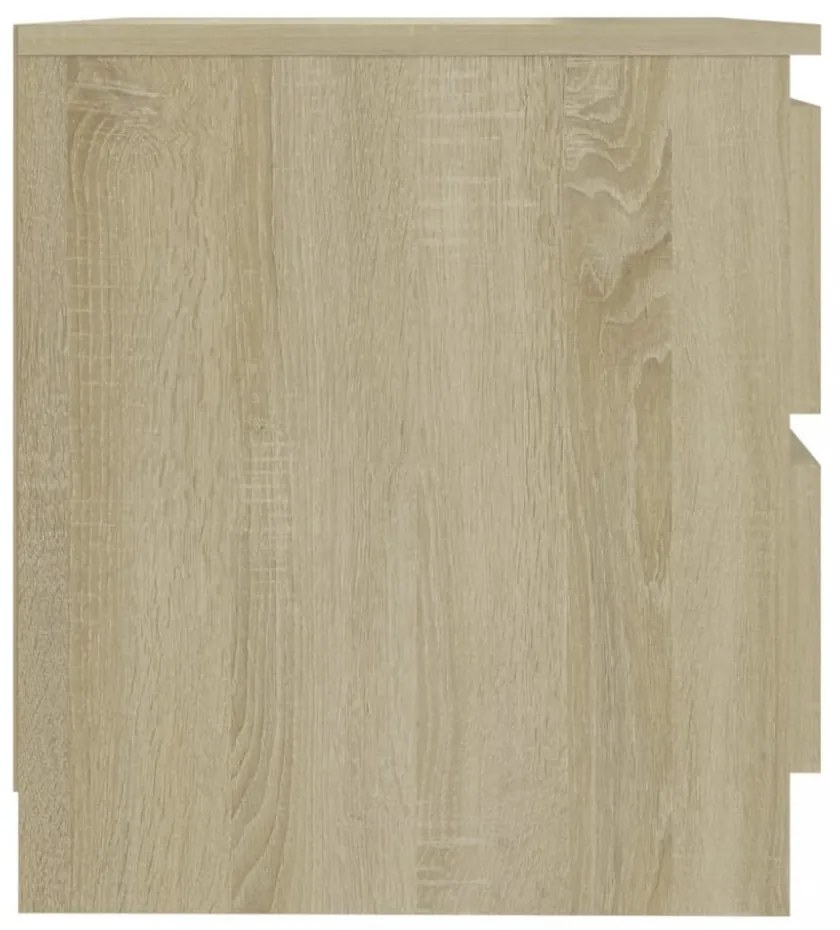 2 db sonoma tölgy színű szerelt fa éjjeliszekrény 50x39x43,5 cm