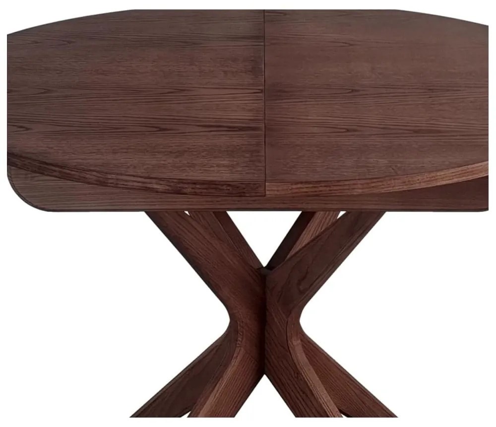 Kerek bővíthető étkezőasztal hosszabbító asztallappal diófa dekorral ø 90 cm Jubi – Ragaba