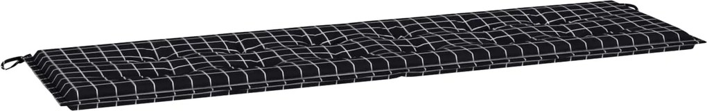 vidaXL Pad párna Kockás Fekete Kockás 150 x 50 x 3 cm Oxford Szövet